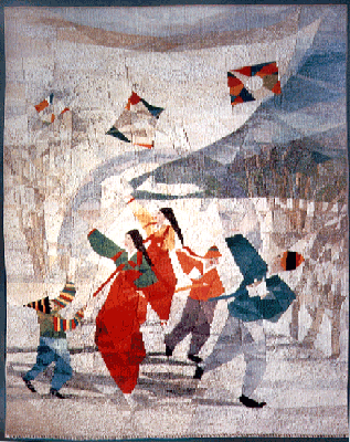 tapestry weaving, kiting